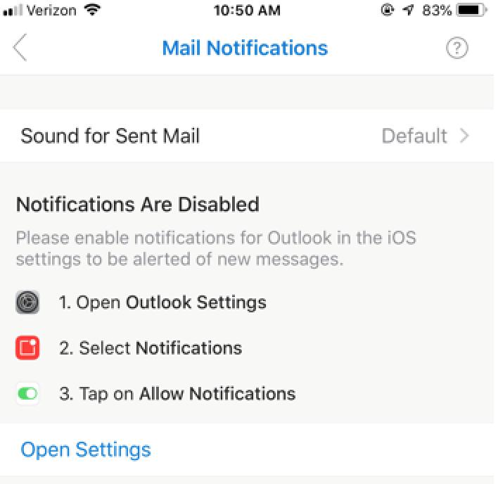 Outlook Mobile App Notifications Management and Calendar View